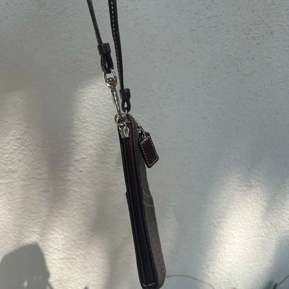 Coach Brown Leather Wristlet - Picture 3 of 7